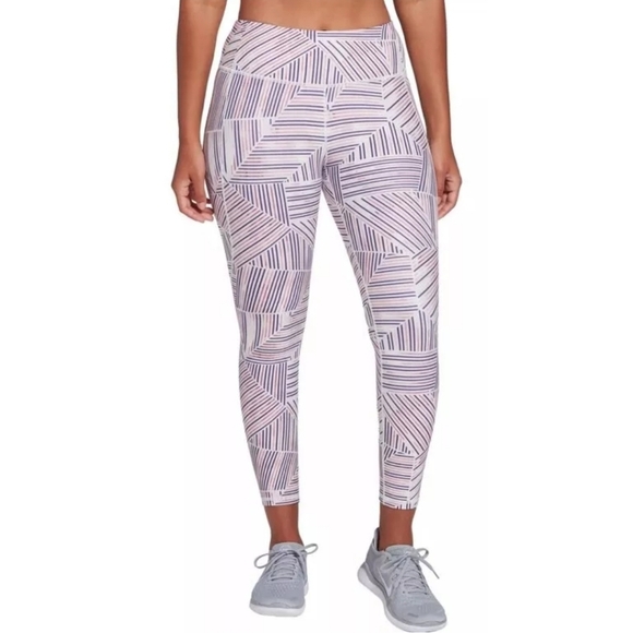 CALIA Energize Printed 7/8th Multi Stripe Eggplant Workout Leggings Size Medium - Picture 1 of 8
